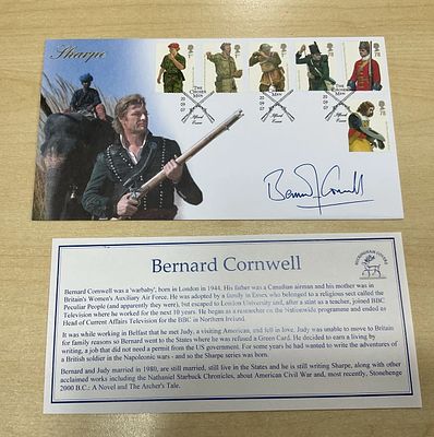Bernard Cornwell, Author Of The Sharpe Novels signed 2007 Rare Internetstamps Army Uniforms 