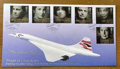 Barbara Harmer only Concorde pilot signed rare Internetstamps official FDC women of achievement 