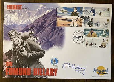 Everest mountaineer Sir Ed Hillary signed Official Extreme Endeavours FDC RARE. Large format 