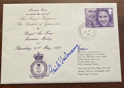 WW2 Top all time Air Ace Erich Hartmann signed 1974 Royal Wedding forces cover. Rare. Erich 