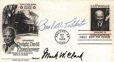 Brigadier General Paul Tibbets and General Mark Clark signed Honouring Dwight David Eisenhower 