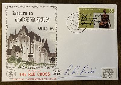 WW2 Colditz Castle escaper Pat Reid signed Red Cross Cover Return to Colditz. Patrick Robert 