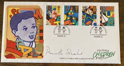 Fawlty Towers Prunella Scales signed RARE 1989 NSPCC official cover craft Toys and Games FDC. 