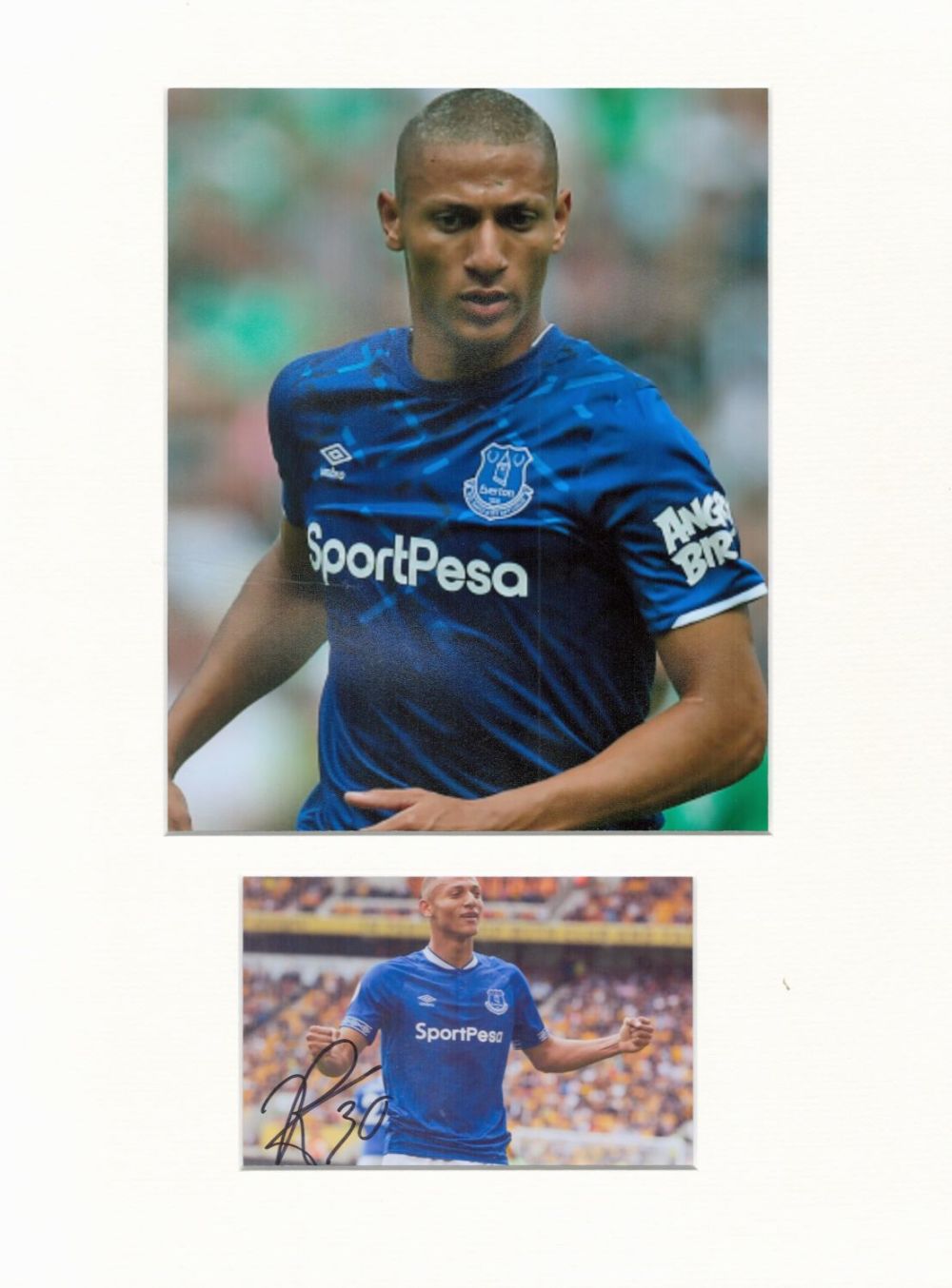 Lot 189: Football Richarlison 16x12 overall Everton mounted signature piece...