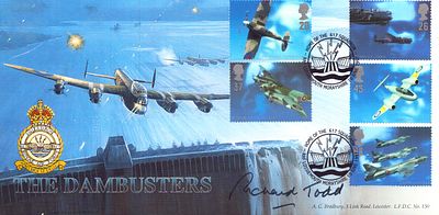 Richard Todd signed The Dambusters, Home Of the Squadron RAF Lossiemouth 1997 FDC.