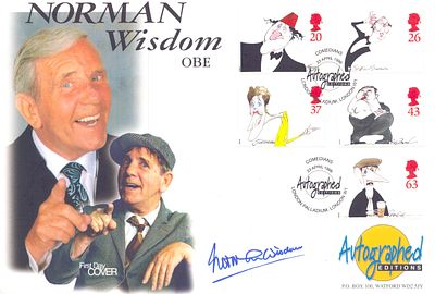 Norman Wisdom signed London Palladium FDC.