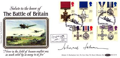 Johnnie Johnson signed Salute to the brave, The Battle of Britain, 50th Anniversary Sep 1990.