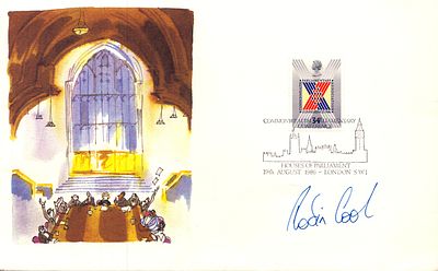Robin Cook signed House of Parliament Aug 1986 FDC.