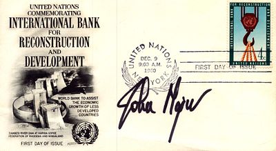 John Major Signed United Nations Commemorating International Bank for Reconstruction and 