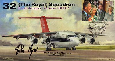 John Major signed The Royal Squadron British Aerospace 146 series 100 CC2 FDC.