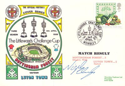 Nigel Clough signed The Little Challenge Cup, Nottingham Forst v Luton Town FDC.
