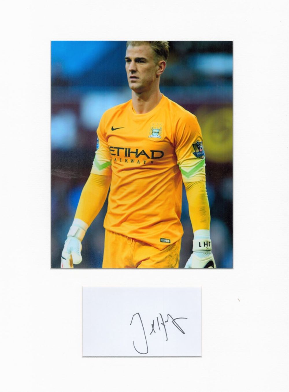 Lot 201: Football Joe Hart 16x12 overall Manchester City mounted...