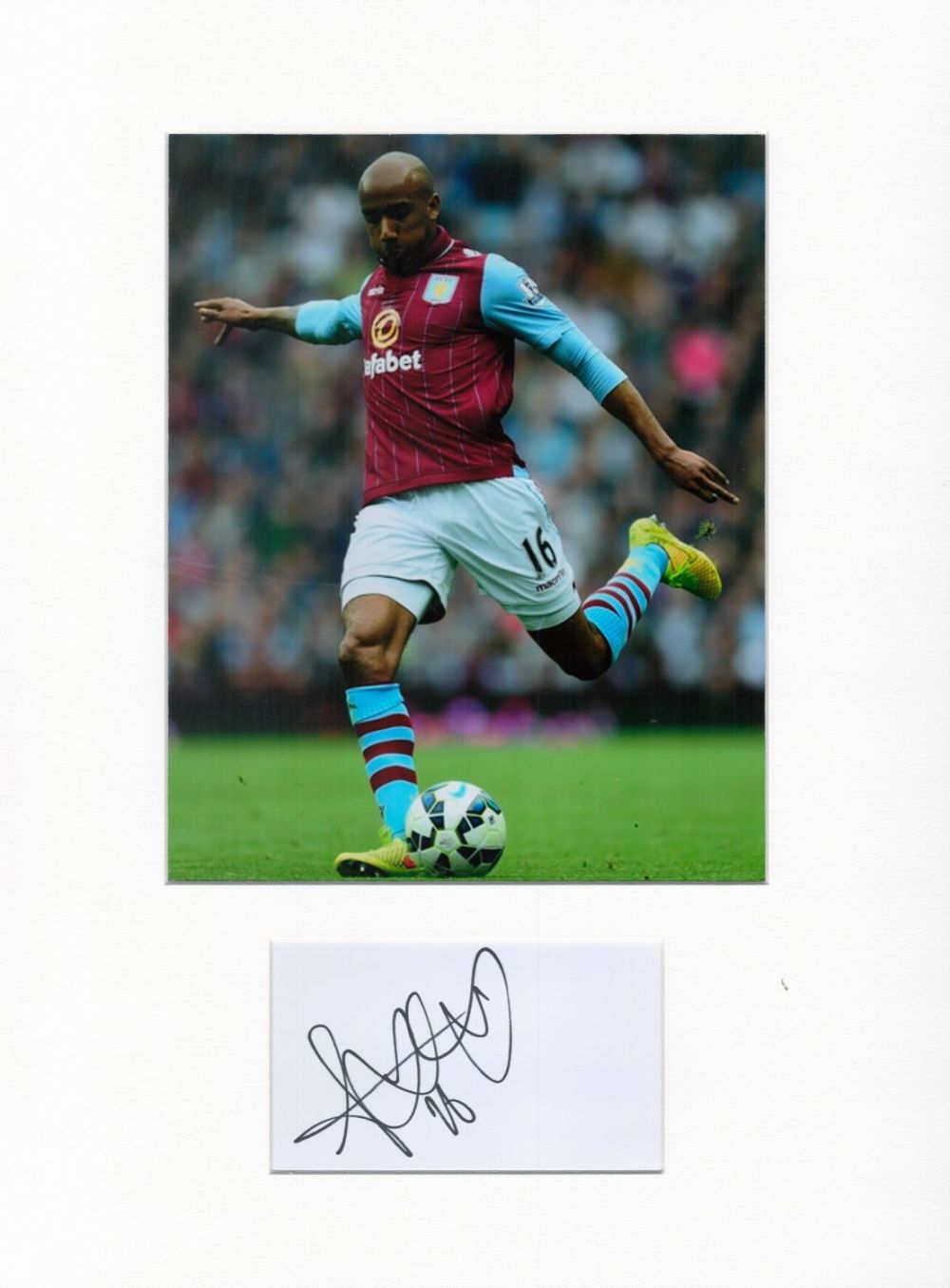 Lot 206: Football Fabian Delph 16x12 overall Aston Villa mounted...