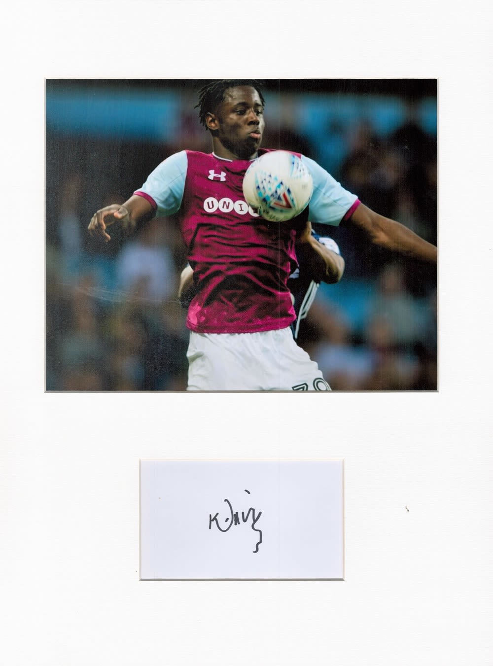 Lot 210: Football Keinan Davis 16x12 overall Aston Villa mounted...