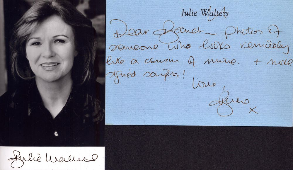 Lot 228: Julie Walters signed black and white photo 64,...