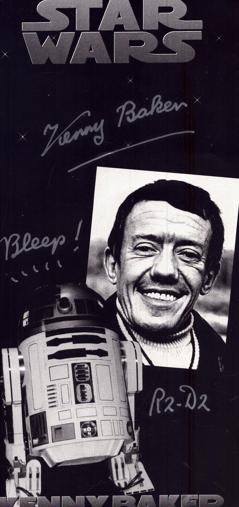 Lot 229: Kenny Baker signed black and white Star Wars...