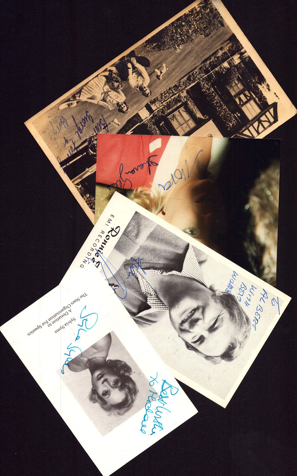 Lot 240: Entertainment collection signed, including Sylvia Syms Ronnie Hilton...
