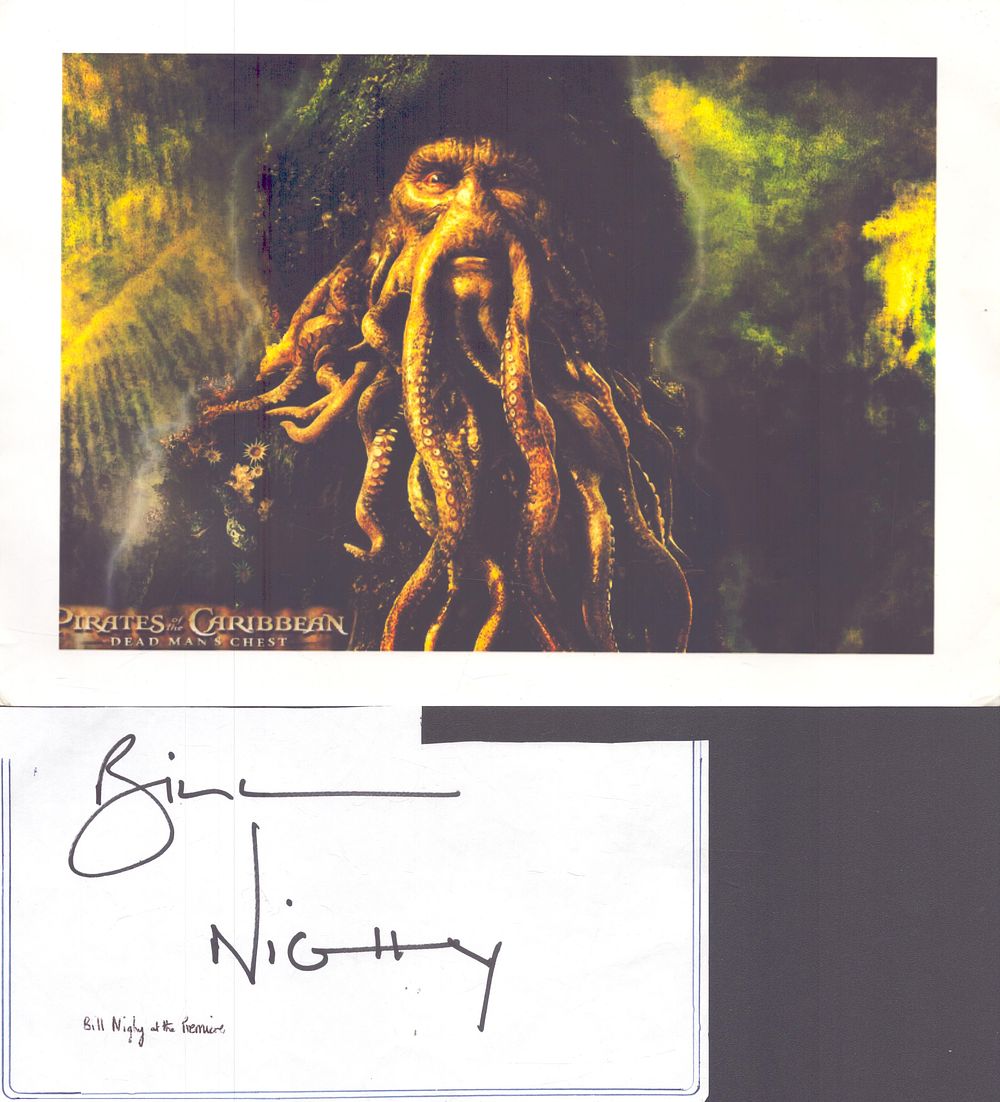 Lot 250: Bill Nighy signed signature piece with a photo...