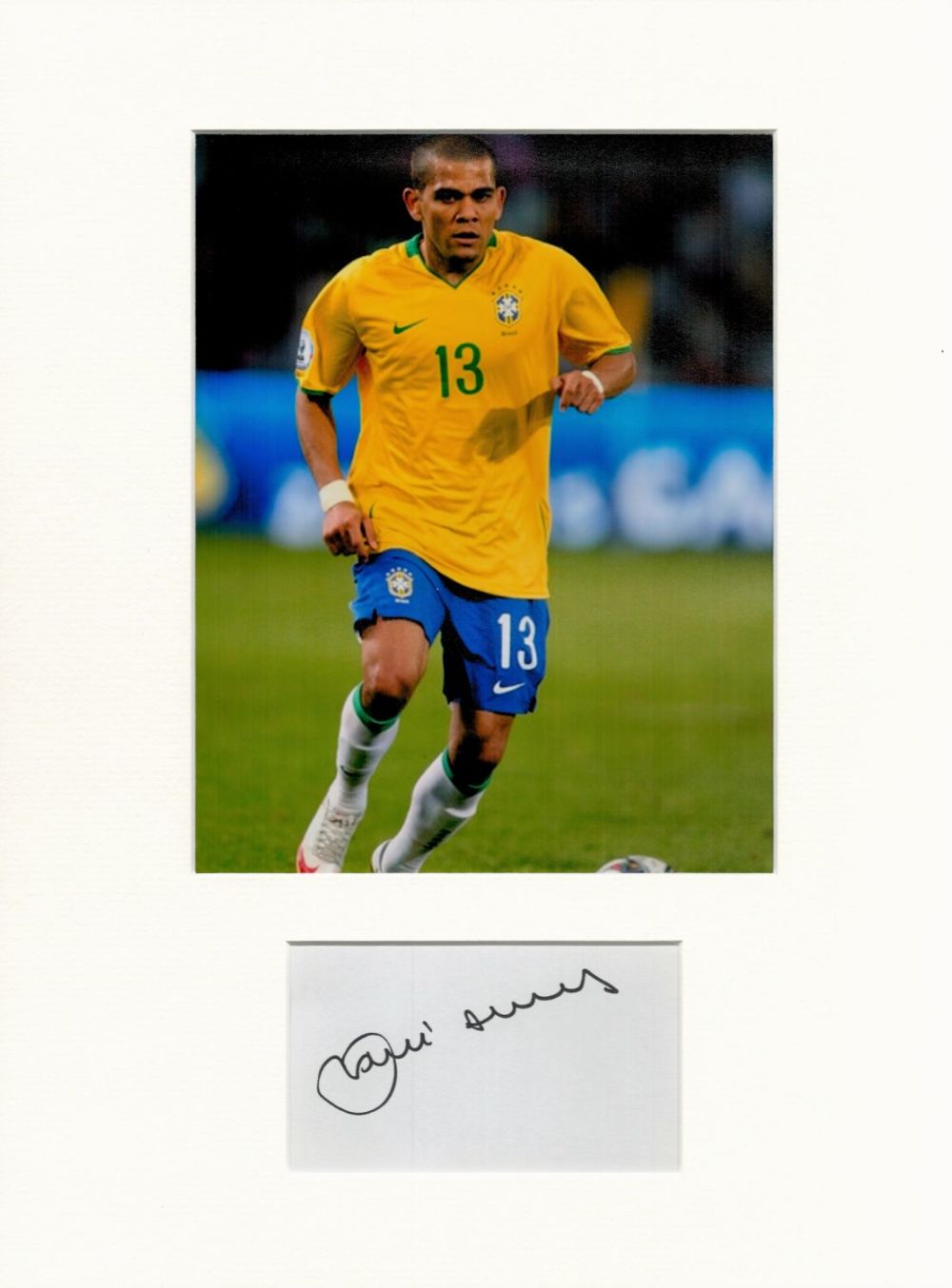 Lot 229: Football Dani Alves 16x12 overall Brazil mounted signature...