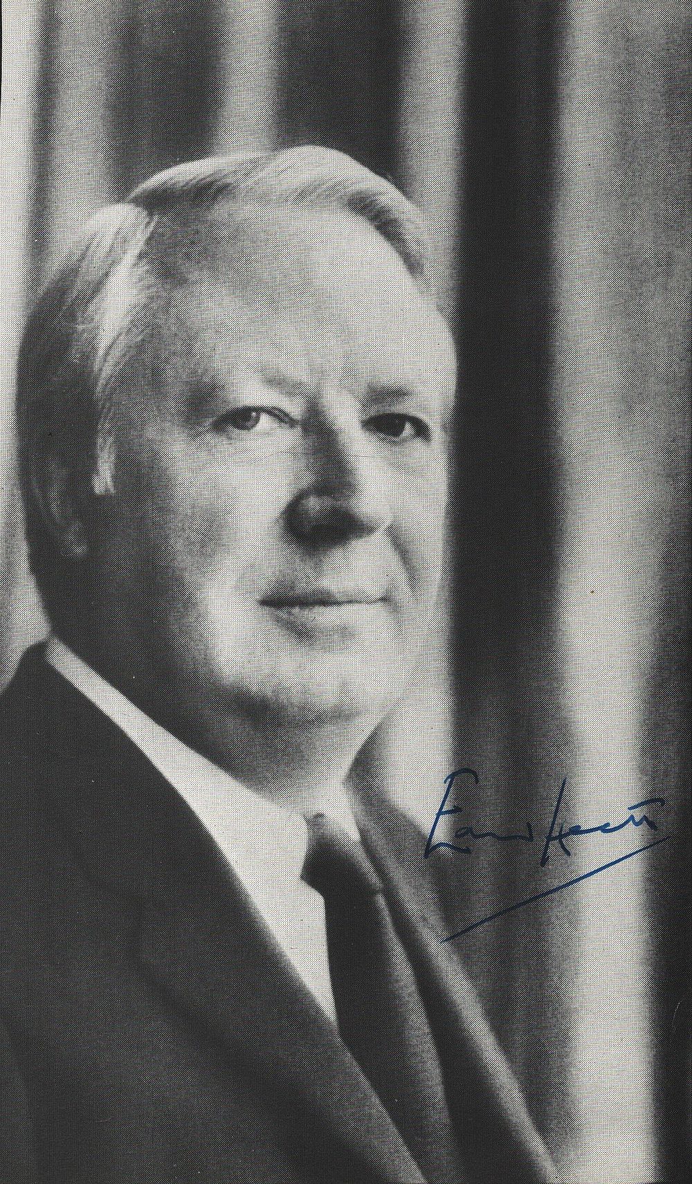 Lot 376: Edward Heath signed 7x4 inch black & white...