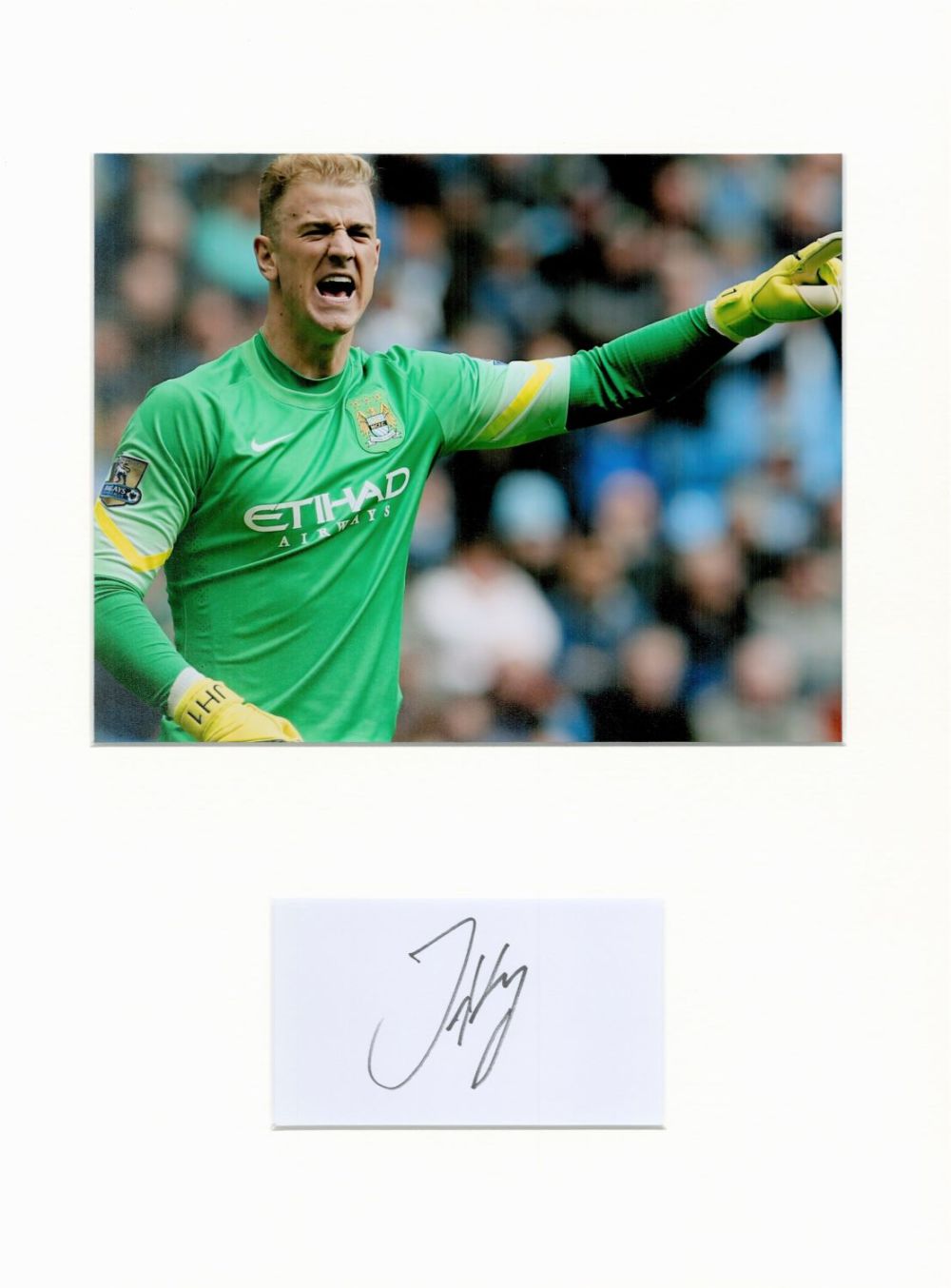 Lot 234: Football Joe Hart 16x12 overall Manchester City mounted...