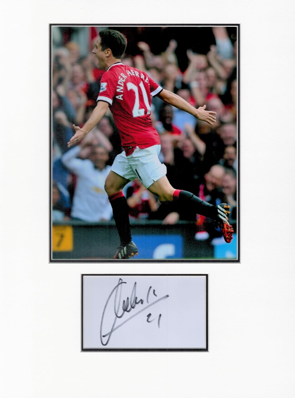 Lot 237: Football Ander Herrera 16x12 overall Manchester United mounted...
