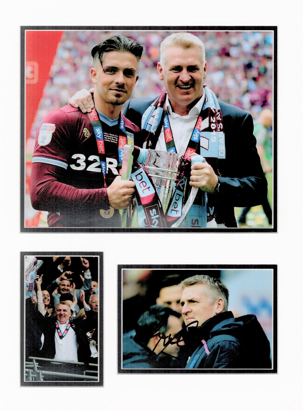 Lot 248: Football Dean Smith 16x12 overall Aston Villa mounted...