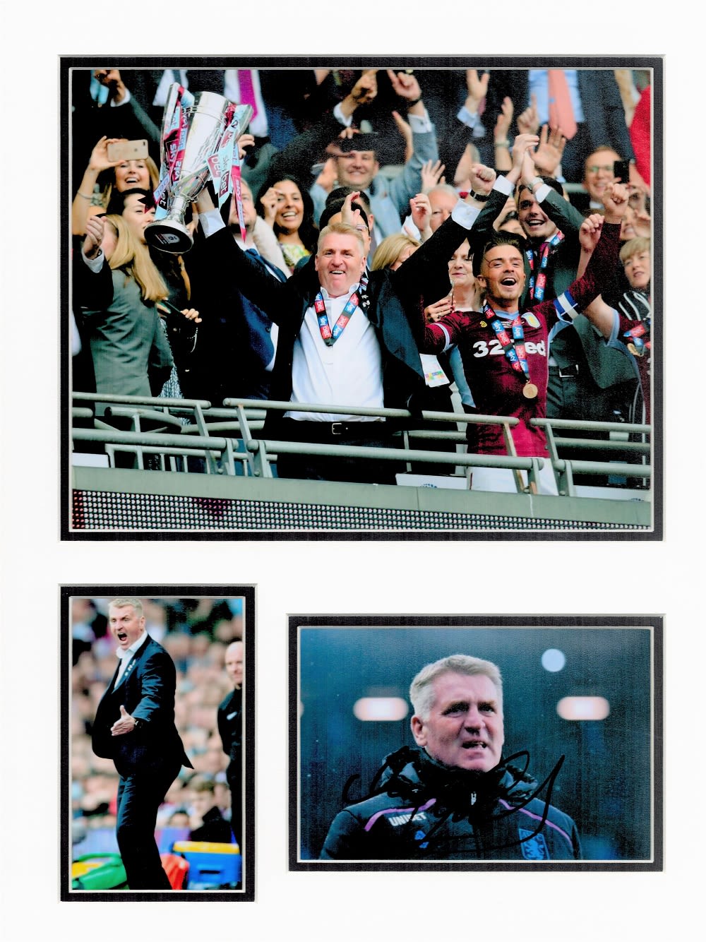 Lot 249: Football Dean Smith 16x12 overall Aston Villa mounted...
