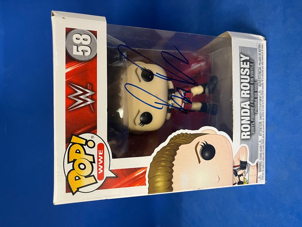 Lot 563: Bruce Buffer signed Ronda Rousey Funko Pop WWE...