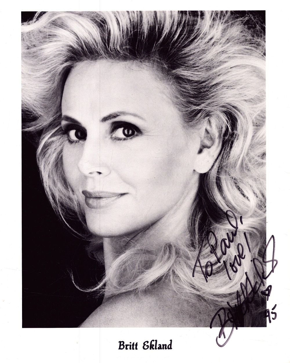 Lot 619: BRITT EKLAND Actress signed 8x10 Promo Photo