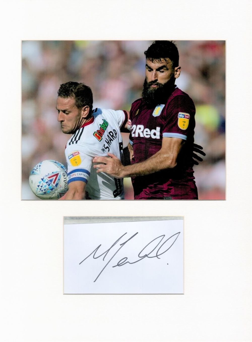 Lot 262: Football Mile Jedinak 16x12 overall Aston Villa mounted...