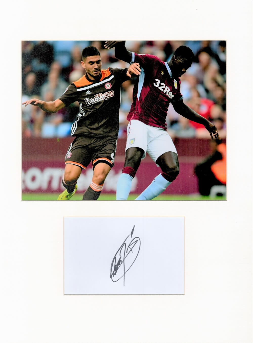 Lot 263: Football Axel Tuanzebe 16x12 overall Aston Villa mounted...