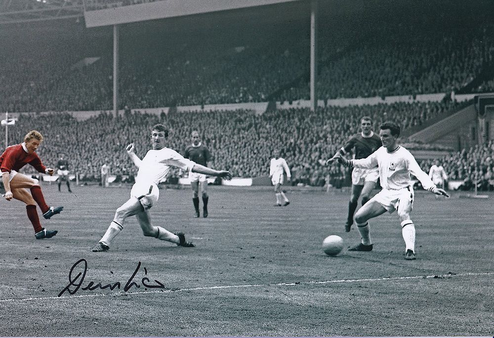 Lot 706: Autographed DENIS LAW 12 x 8 photo :...