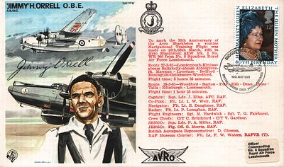 Jimmy H. Orrell, OBE signed FDC RAF TP18 Single stamp plus Single post marked 16th May 1981.