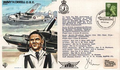 J. Elias Captain: Sqn. Ldr. AFC signed FDC RAF TP18 Single stamp plus Single post marked 16th 
