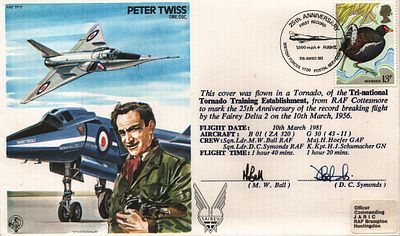 M. W. Ball & D. C. Symonds multi signed FDC Peter Twiss OBE, DSC RAF TP17 Single Stamp plus 