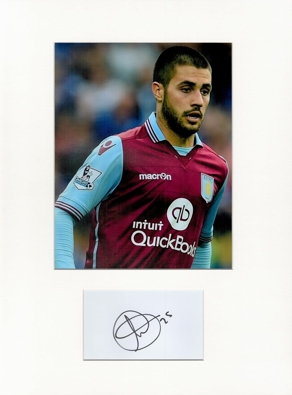 Lot 268: Football Carles Gil 16x12 overall Aston Villa mounted...