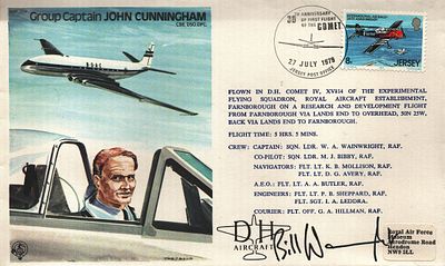 W. A. Wainwright Captain: Sqn. Ldr signed FDC RAF TP8 Group Captain John Cunningham CBE.DSO.DFC 