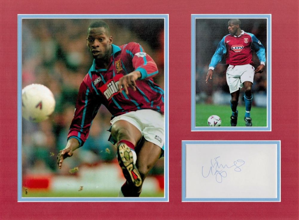Lot 270: Football Ugo Ehiogu 16x12 overall Aston Villa mounted...