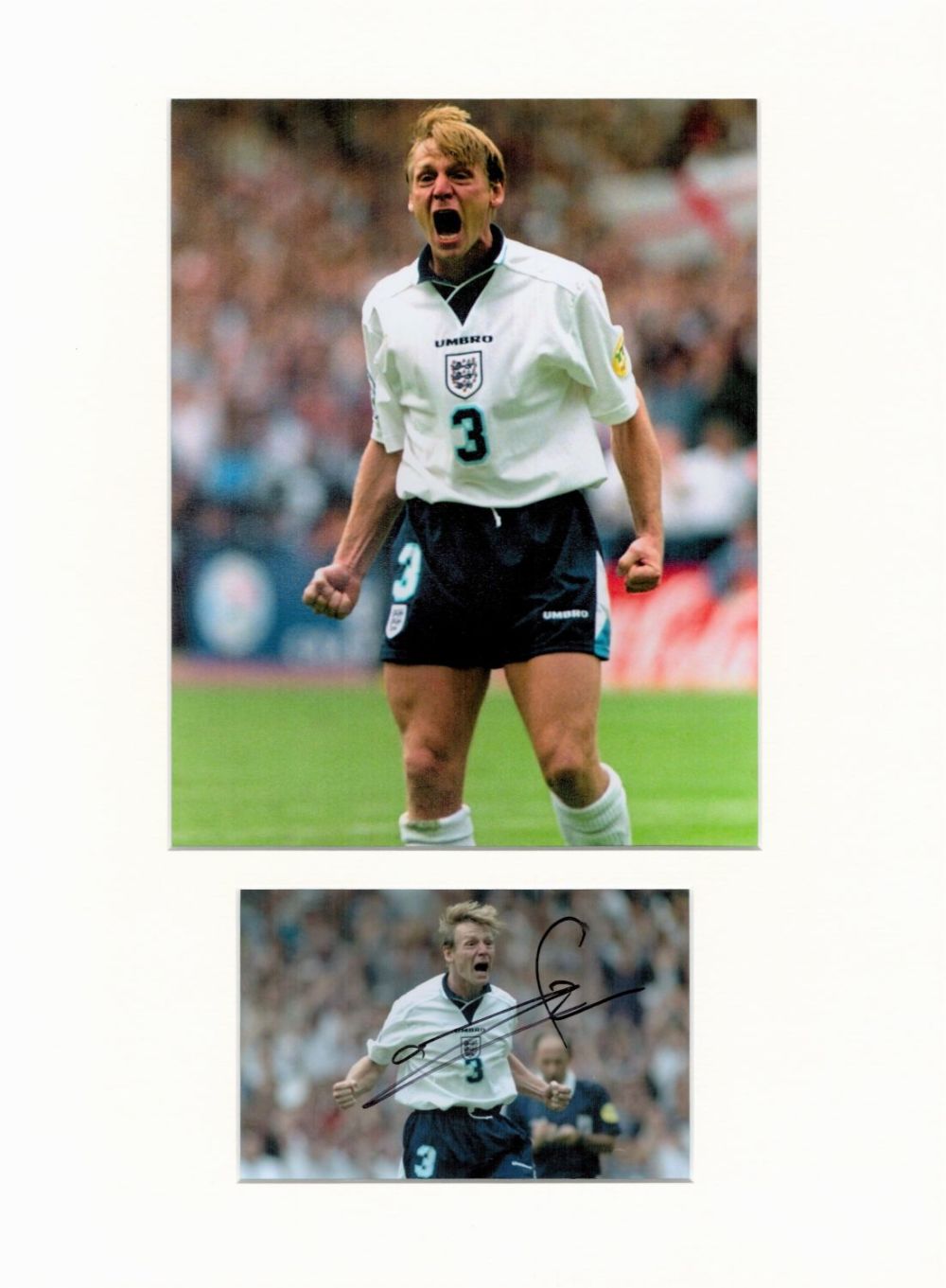 Lot 276: Football Stuart Pearce 16x12 overall England Euro 96...
