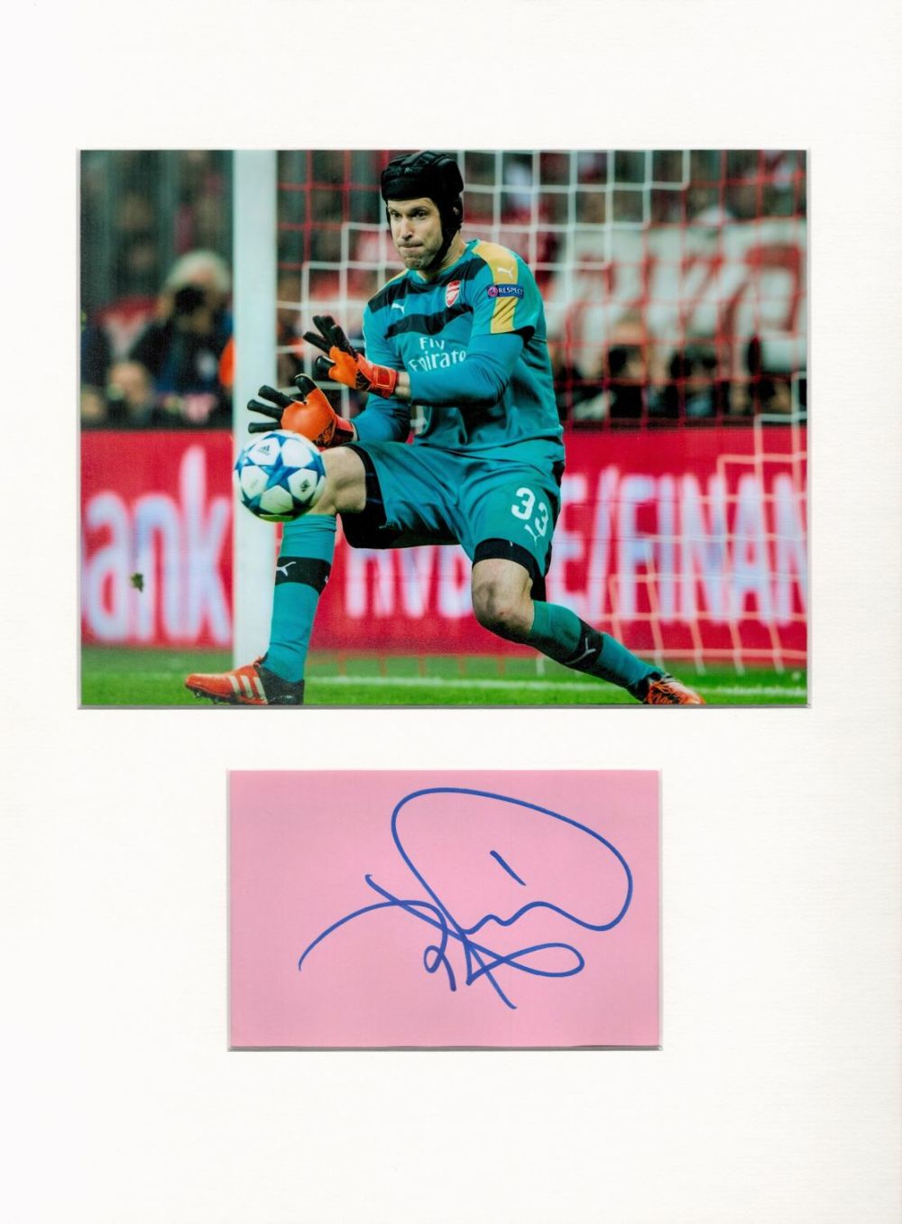 Lot 281: Football Petr Cech 16x12 overall Arsenal mounted signature...