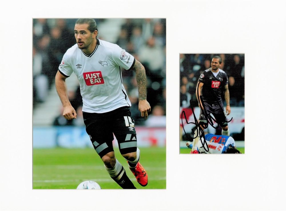 Lot 294: Football Bradley Johnson 16x12 overall Derby County mounted...