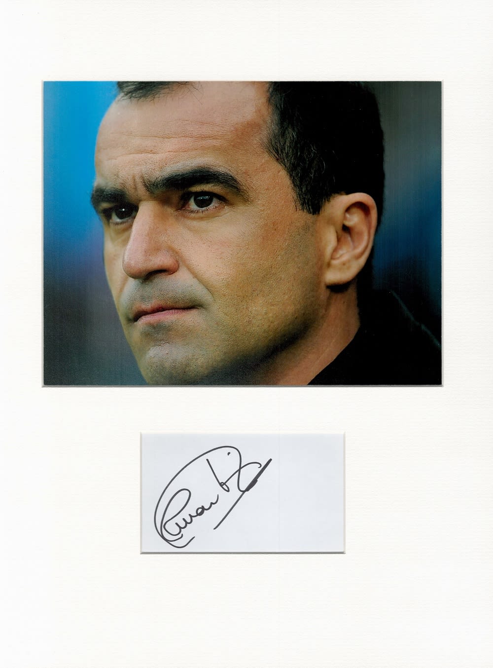 Lot 299: Football Roberto Martinez 16x12 overall mounted signature piece....
