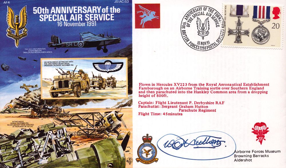 Lot 367: Sgt Grahan Hutton signed cover JS AC53 50th...