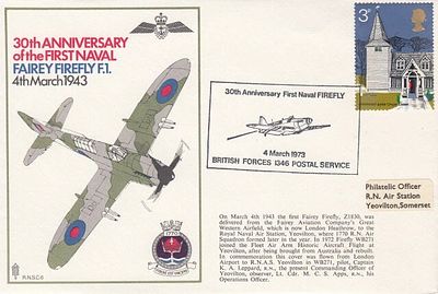 4 May 73 - BFPS 1346 - 30th Anniversary of First Naval Firefly. Single Vendor RAF cover 