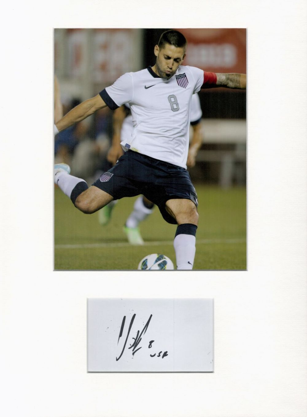 Lot 306: Football Clint Dempsey 16x12 overall U.S.A mounted signature...