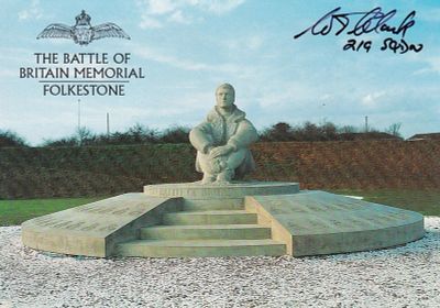 Postcard of Capel le Ferne Folkestone Signed by W. T. Clark Battle of Britain. Coloured 