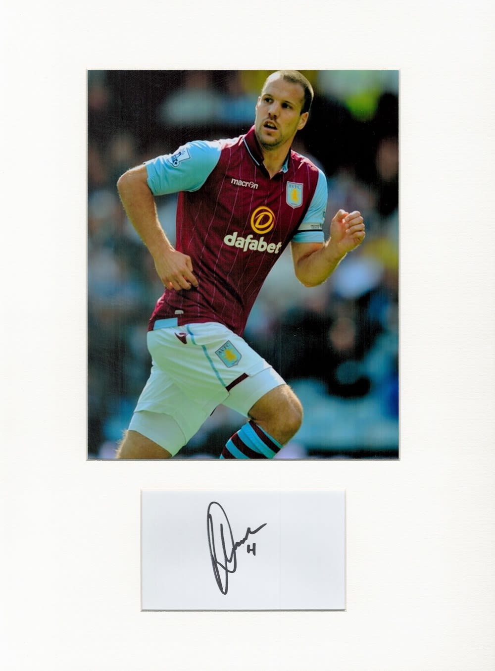 Lot 307: Football Ron Vlaar 16x12 overall Aston Villa mounted...