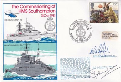 3RN12c The Commissioning of HMS Southampton Double Signed. 31 Oct 81 - BFPS 1758 - The 