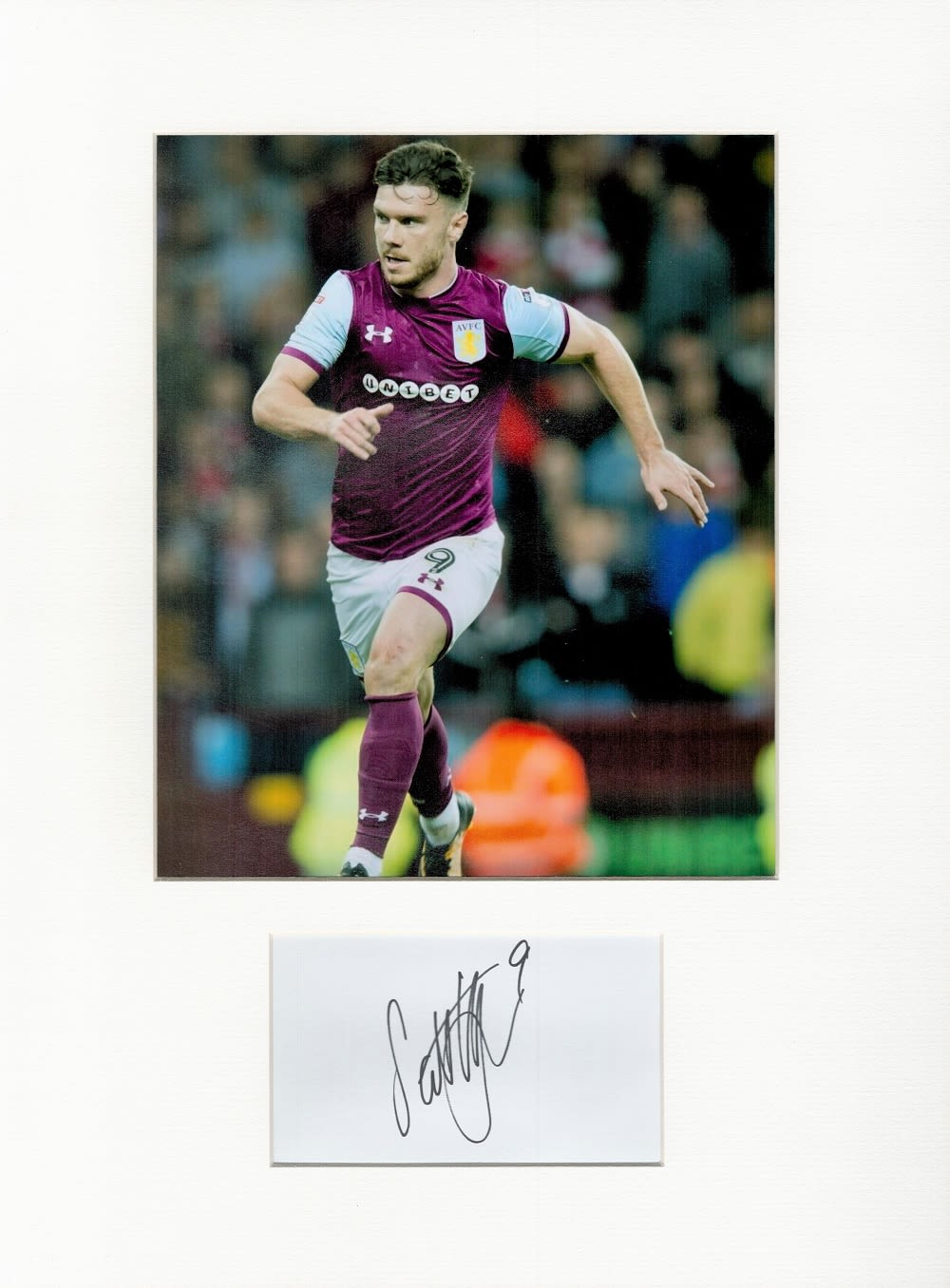 Lot 308: Football Scott Hogan 16x12 overall Aston Villa mounted...